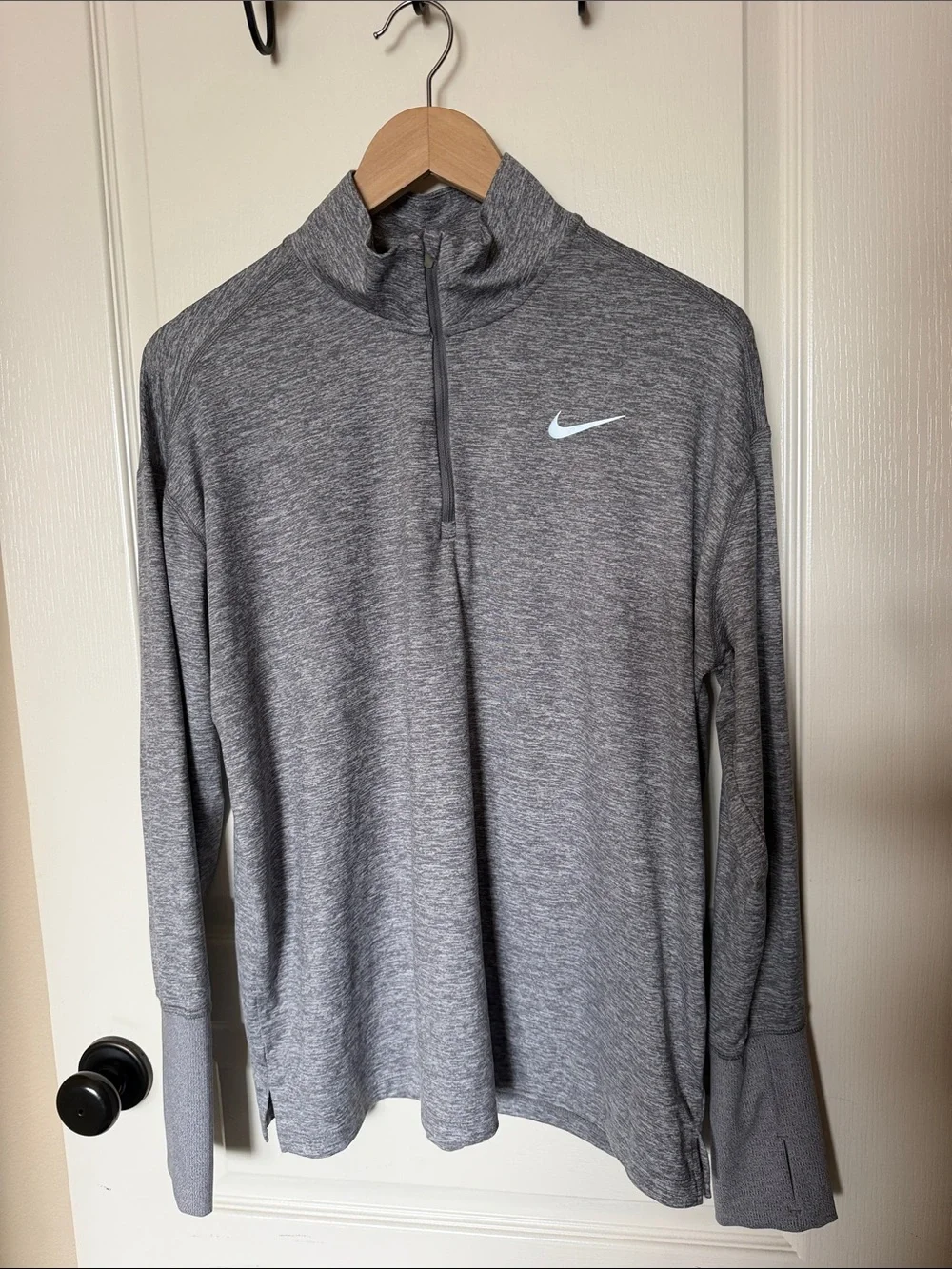 Nike Grey Heathered 1/4 Zip Athletic Pullover